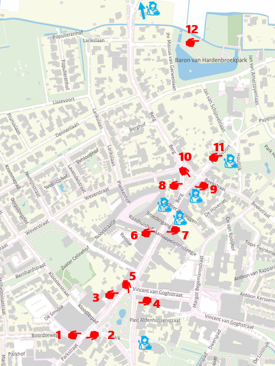 Locaties telsensoren incl. Van Gogh monumenten